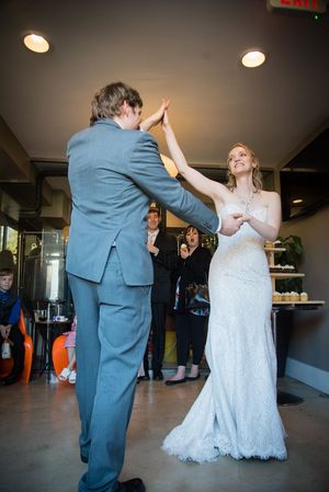 Ballroom dance pose during private coaching